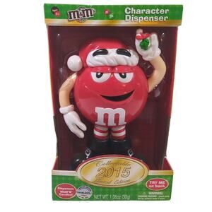 2015 Limited Edition M&M’s Character Dispenser RED Christmas Santa Mistletoe New